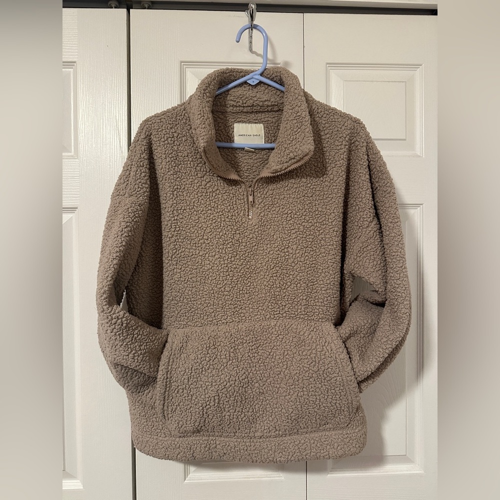 American Eagle Outfitters Tan Teddy Jacket